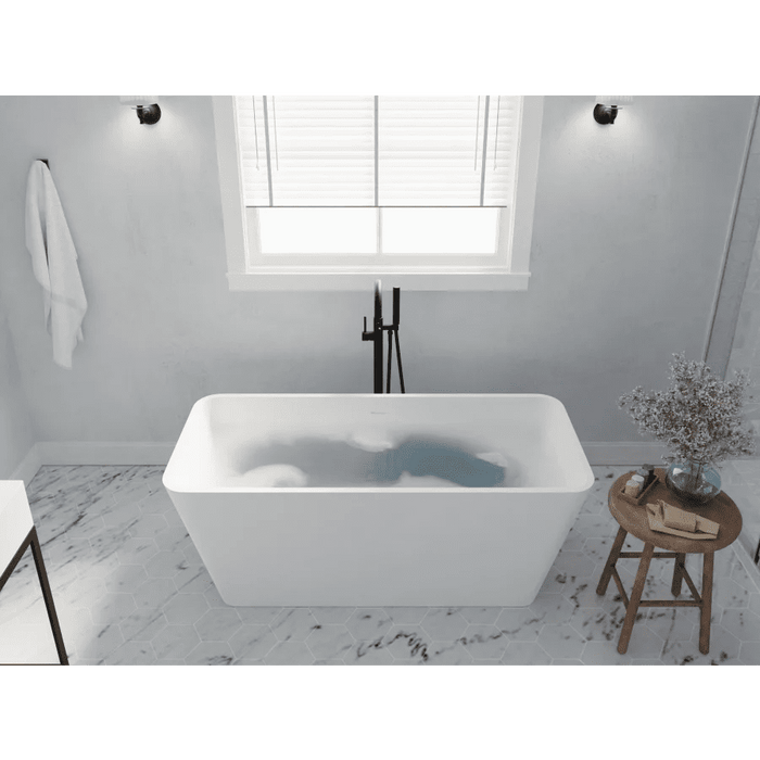 ANZZI Cenere Series 58.2" x 26.4" Freestanding Matte White Bathtub FT-AZ501