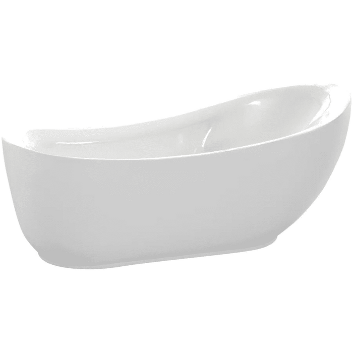 ANZZI Talyah Series 71" x 35" Freestanding Glossy White Bathtub with Tugela Faucet and Cavalier Toilet FTAZ090-52B-63