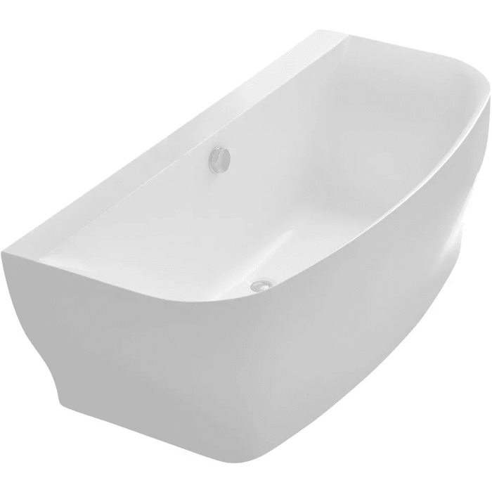 ANZZI Bank Series 65" x 31" Freestanding Glossy White Bathtub with Brushed Nickel Tugela Faucet FTAZ112-0052B