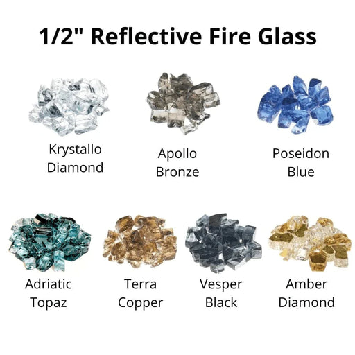 Grand Canyon RFG-10-AT Adriatic Topaz Reflective Fireglass, 1/2-Inch, 10 lbs