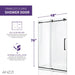 ANZZI Leon Series 48" x 76" Brushed Nickel Frameless Rectangular Sliding Shower Door with Tsunami Guard SD-AZ8077-01BN