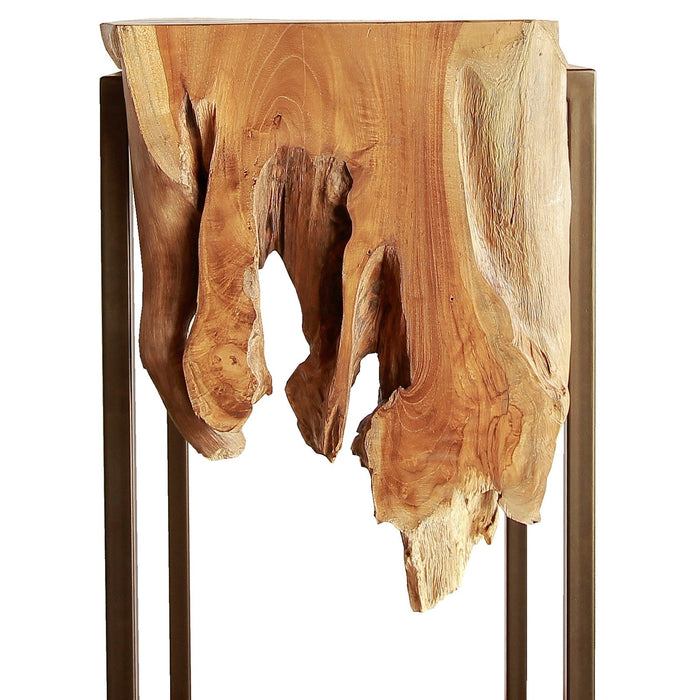 New Pacific Direct Jansen Reclaimed Teak Root High Side/ End Table, Natural 9600028