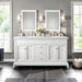 Eviva Elite Stamford 60" Double Sink Bathroom Vanity in Gray or White Finish with Double Ogee Edge White Carrara Top