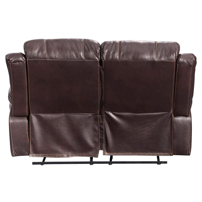 Sunset Trading Glorious Dual Reclining Loveseat | Manual Recliner | Brown Faux Leather SU-GL-U9521L