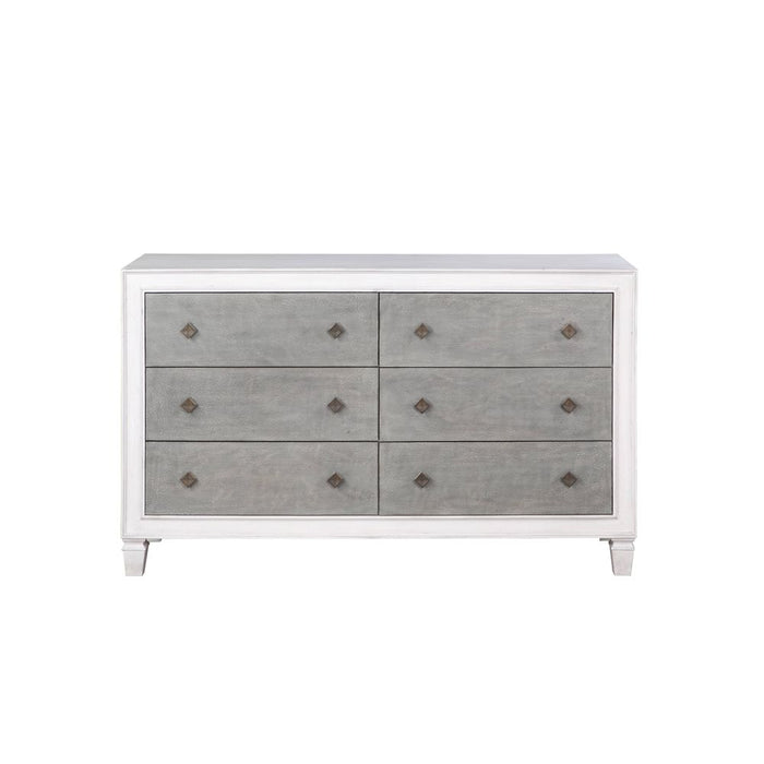 Acme Furniture Katia Dresser in Rustic Gray & Weathered White Finish BD00663
