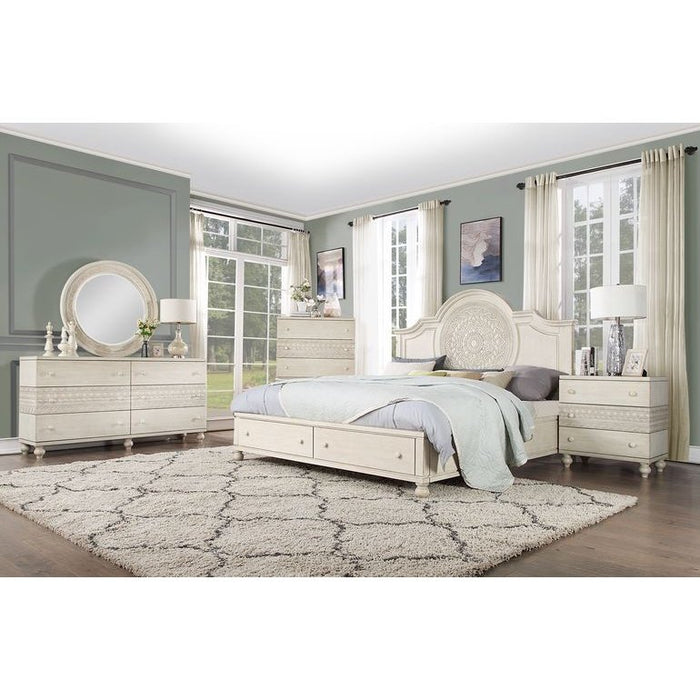 Acme Furniture Roselyne Queen Bed in Antique White Finish BD00695Q