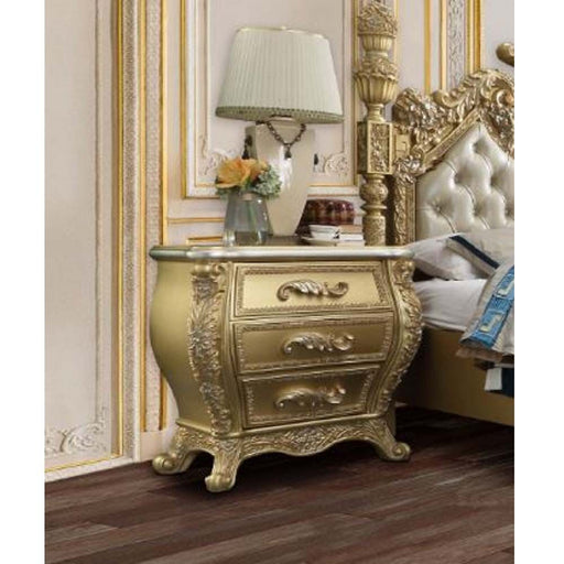 Acme Furniture Cabriole Nightstand in Gold Finish BD01464