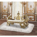Acme Furniture Bernadette Bench in White PU & Gold Finish BD01480