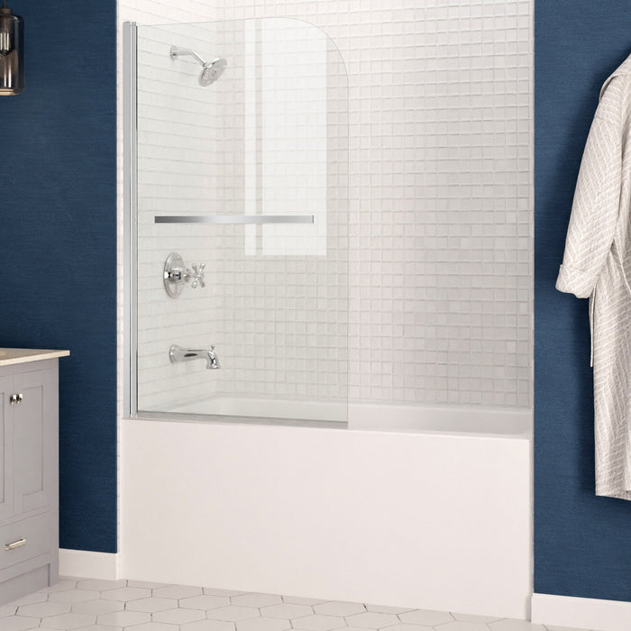 ANZZI Myth Series White "60 x 32" Alcove Rectangular Bathtub with Built-In Flange and Frameless Polished Chrome Hinged Door