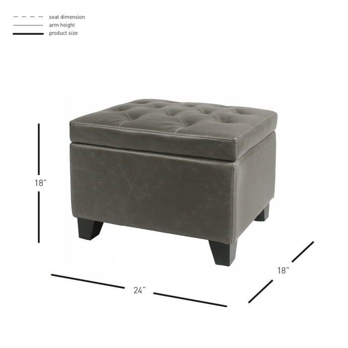 New Pacific Direct Julian Rectangular Bonded Leather Storage Ottoman 194424B-V04