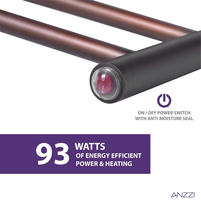 ANZZI Glow Series 4-Bar Stainless Steel Wall-Mounted Electric Towel Warmer Rack