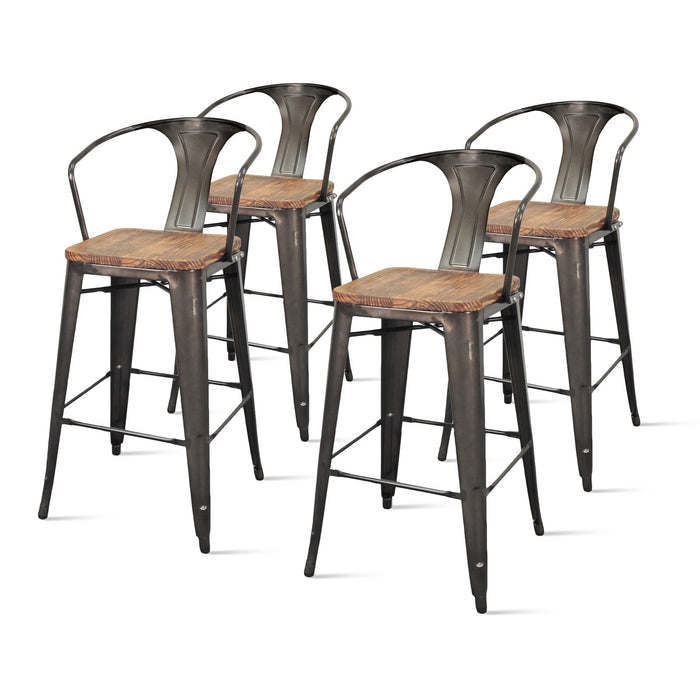 New Pacific Direct Metropolis Metal Bar Stool, Set of 4 938544-GM