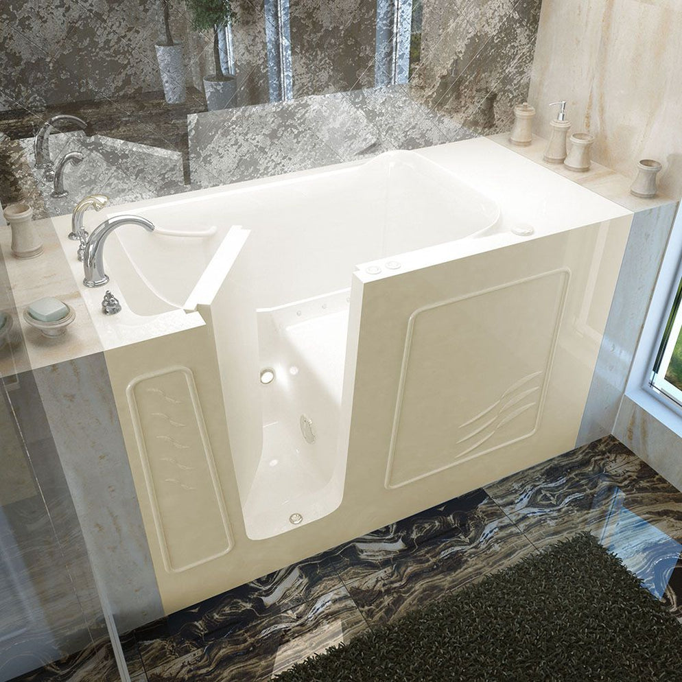 MediTub Walk-In 30 x 60 Left Drain Biscuit Air Jetted Walk-In Bathtub ...