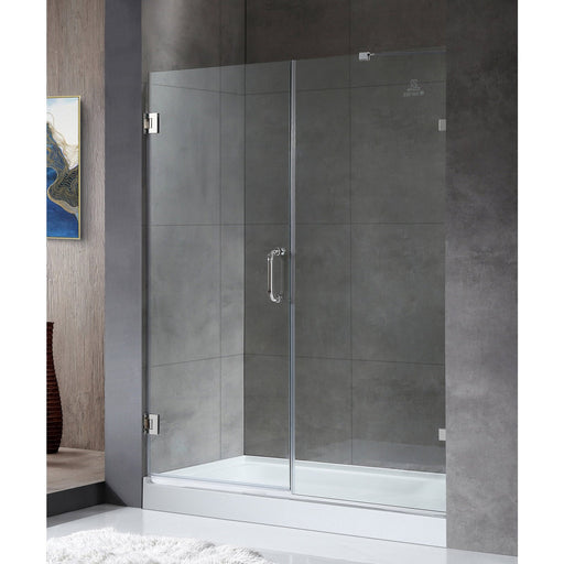 ANZZI Consort Series 60" x 72" Frameless Alcove Hinged Shower Door with Tsunami Guard