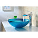 ANZZI Enti Series 17" x 17" Deco-Glass Round Vessel Sink in Lustrous Blue Finish with Polished Chrome Pop-Up Drain LS-AZ045