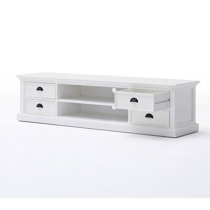 NovaSolo Halifax Large Entertainment Center with 4 Drawers White CA631