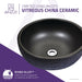 ANZZI Tara Series 17" x 17" Round Vessel Sink in Black Finish LS-AZ8195