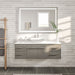 Eviva Totti Wave 48" Modern Bathroom Vanity in Gray, or White, Finish with Super White Man-Made Stone Countertop and Porcelain Vessel Sink
