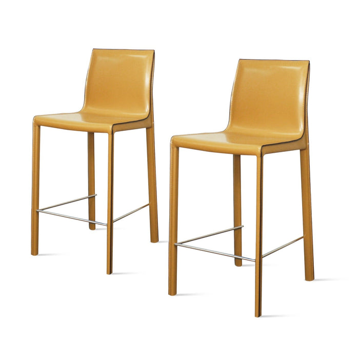 New Pacific Direct Gervin Recycled Leather Counter Stool, Set of 2 448526R-29