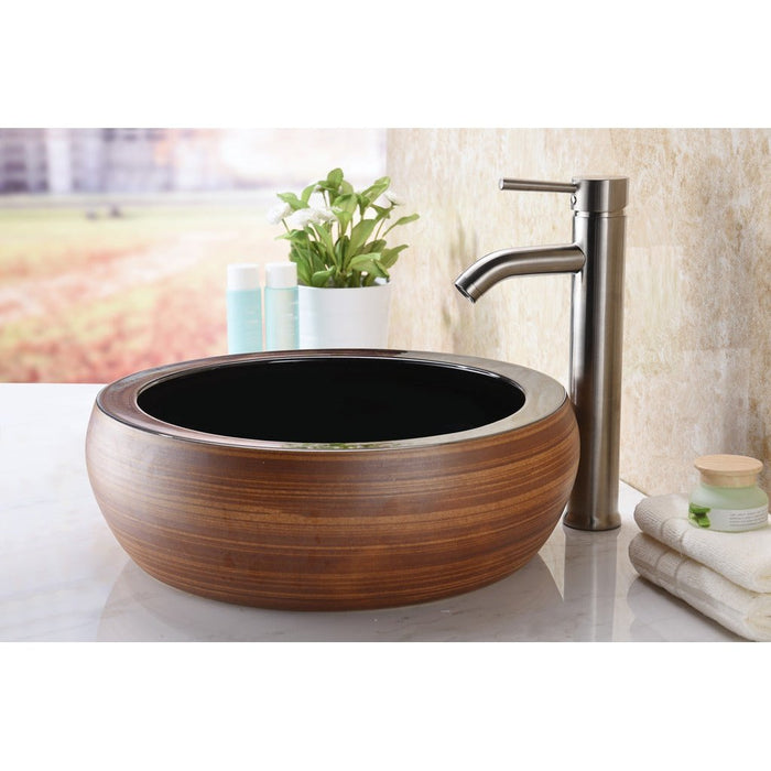 ANZZI Levi Series 17" x 17" Deco-Glass Round Vessel Sink with Polished Chrome Pop-Up Drain