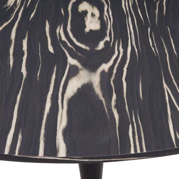 New Pacific Direct Allie 39" Striped Ebony Wood Veneer Round Dining Table 6300054