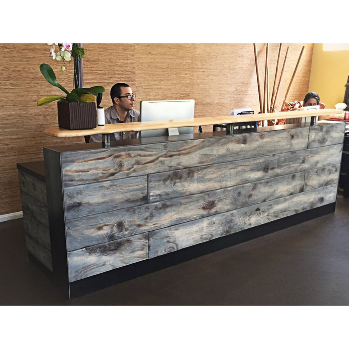 Memphis Reception Desk - Reclaimed wood reception Desk- Rustic Reception Desk