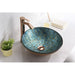ANZZI Chrona Series 17" x 17" Deco-Glass Round Vessel Sink in Gold and Cyan Finish with Polished Chrome Pop-Up Drain LS-AZ209