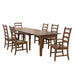 Sunset Trading Simply Brook 7 Piece 134" Rectangular Extendable Table Dining Set | Amish Brown | Seats 12 DLU-BR134-AM7PC