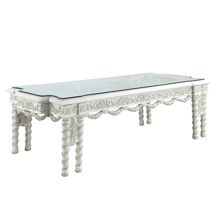 Acme Furniture Vanaheim Dining Table in Antique White Finish DN00678