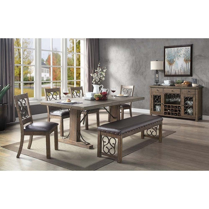 Acme Furniture Raphaela Dining Table in Weathered Cherry Finish DN00980