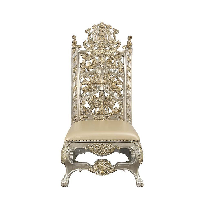Acme Furniture Danae Side Chair Set-2 in PU, Champagne & Gold Finish DN01198