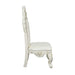 Acme Furniture Adara Side Chair Set-2 in Pearl White PU & Antique White Finish DN01230