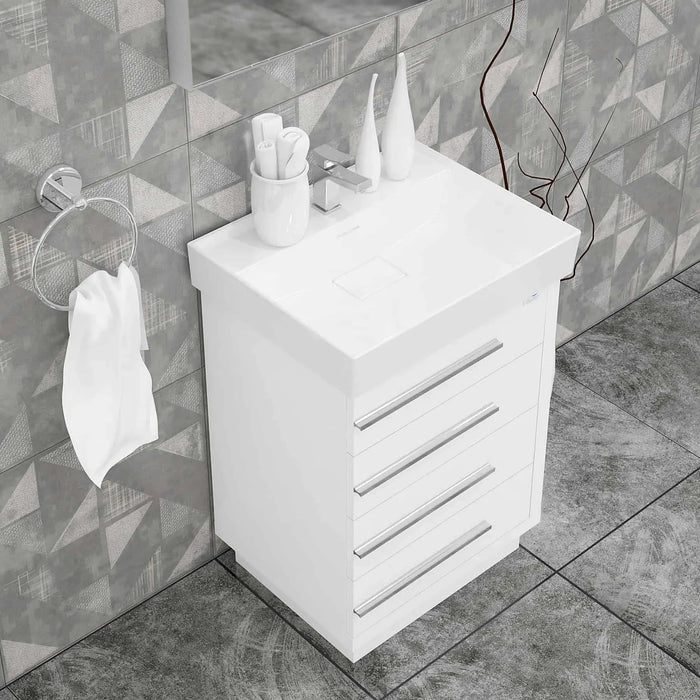 Casa Mare Domenico 32" Bathroom Vanity and Ceramic Sink Combo with LED Mirror