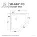 ANZZI Randi Series 36" x 36" Center Drain Neo-Angle Double Threshold White Shower Base with Built-In Tile Flange SB-AZ01NO