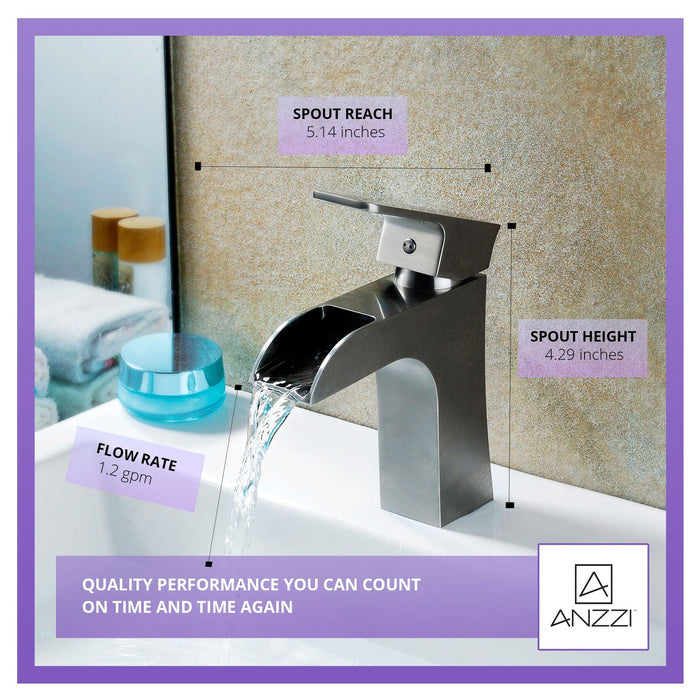ANZZI Forza Series 4" Single Hole Low-Arc Bathroom Sink Faucet