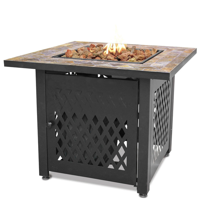 Endless Summer LP Gas Outdoor Fire Pit with 30-in Slate Tile Mantel GAD1429SP