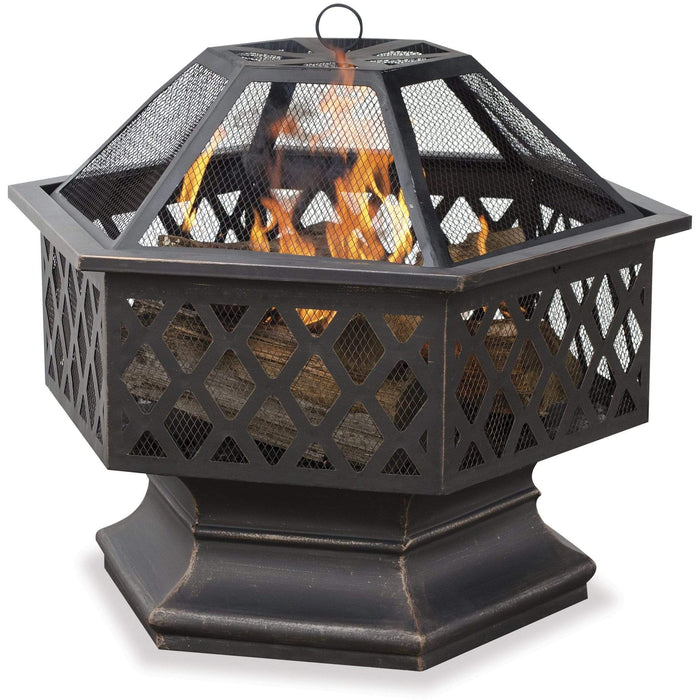 Endless Summer Oil Rubbed Bronze Wood Burning Outdoor Firebowl with Lattice Design WAD1377SP