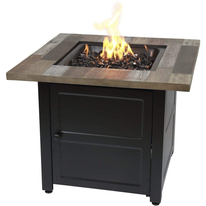 Endless Summer The Cayden, 30" Square Gas Fire Table with Printed Cement Resin Mantel GAD15298ES