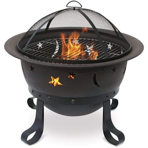 Endless Summer Oil Rubbed Bronze Wood Burning Outdoor Firebowl with Stars And Moons WAD1081SP