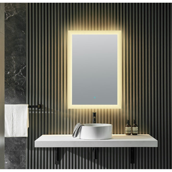 ANZZI Olympus Series 36" x 24" Frameless Led Bathroom Mirror with Built-In Defogger BA-LMDFX003AL