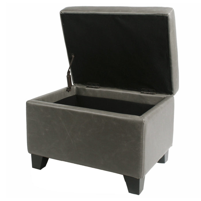 New Pacific Direct Julian Rectangular Bonded Leather Storage Ottoman 194424B-V04