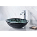 ANZZI Bravo Series 19" x 15" Deco-Glass Oval Shape Vessel Sink in Lustrous Black Finish with Polished Chrome Pop-Up Drain LS-AZ043