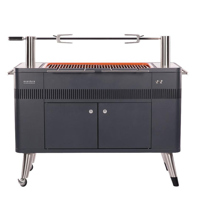 Everdure By Heston Blumenthal HUB 54-Inch Charcoal Grill With Rotisserie & Electronic Ignition