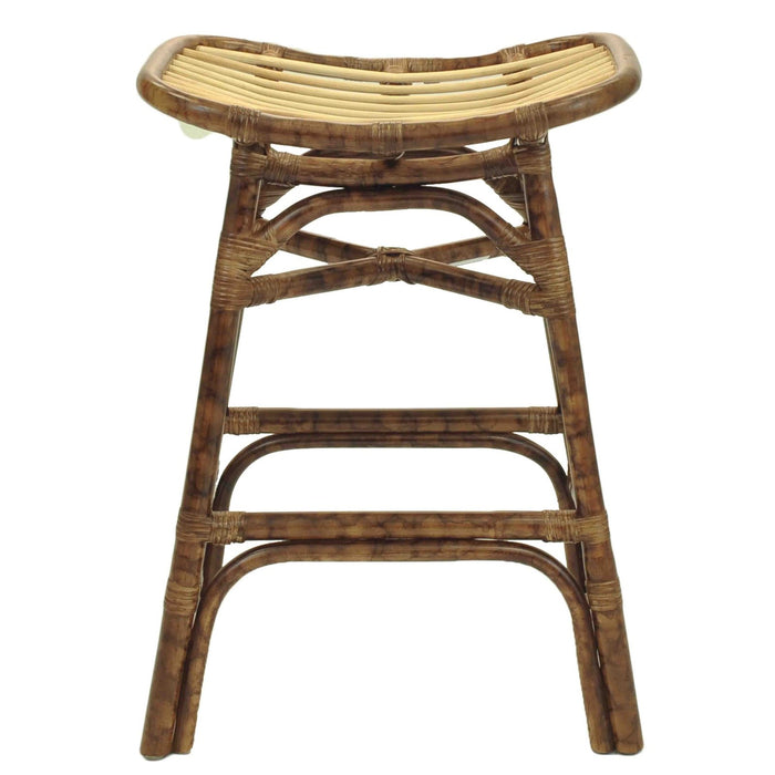 New Pacific Direct Beyla Rattan Backless Saddle Counter Stool 2400005