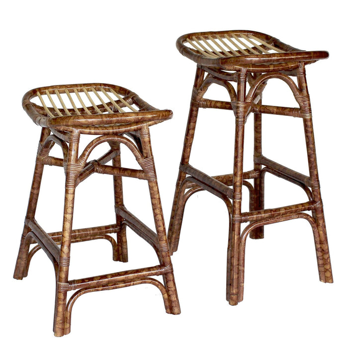 New Pacific Direct Beyla Rattan Backless Saddle Counter Stool 2400005
