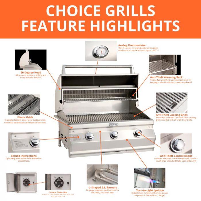 Fire Magic Multi-User CM430s Choice 24-Inch Gas Grill on Post