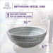 ANZZI Cadence Series 16" x 16" Deco-Glass Round Vessel Sink with Polished Chrome Pop-Up Drain