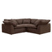 Sunset Trading Cloud Puff 3 Piece 88" Wide Slipcovered Modular Sectional Small L Shaped Sofa | Stain Resistant Performance Fabric | Brown SU-1458-88-3C