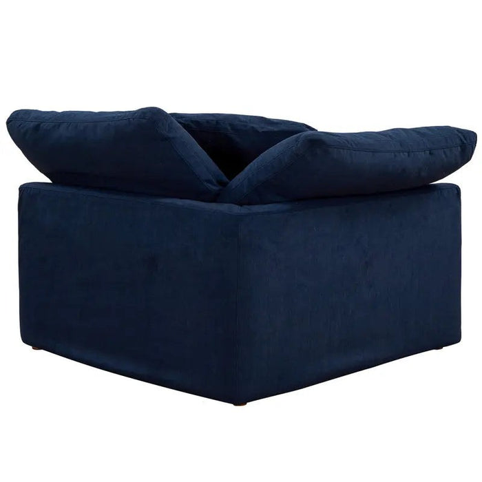 Sunset Trading Cloud Puff 2 Piece 88" Wide Slipcovered Modular Sectional Sofa | Large Loveseat | Stain Resistant Performance Fabric | Navy Blue SU-1458-49-2C