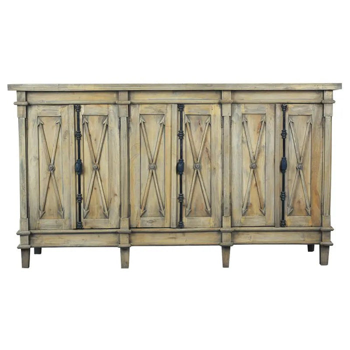 Sunset Trading Cottage Arrow Credenza | Driftwood Brown Solid Wood | Fully Assembled Sideboard CC-CAB1709S-DW